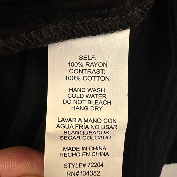 Ambiance Black Summer Spring Vacation Travel Boho Tank Top Size XL New with tags - Picture 6 of 6